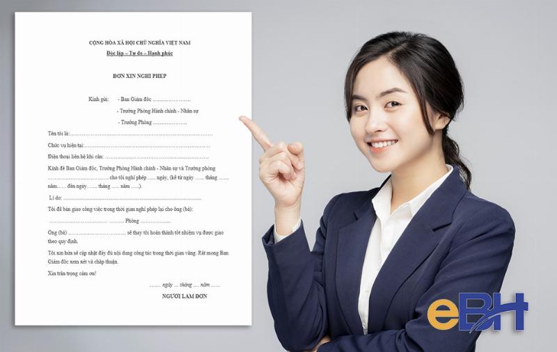 Cấu trúc mẫu đơn xin nghỉ phép chuẩn chỉnh với các thành phần cần thiết cho công việc văn phòng